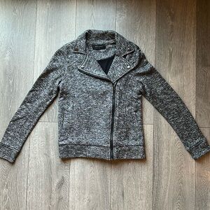 High Street Gray Sweater Motorcycle Jacket
